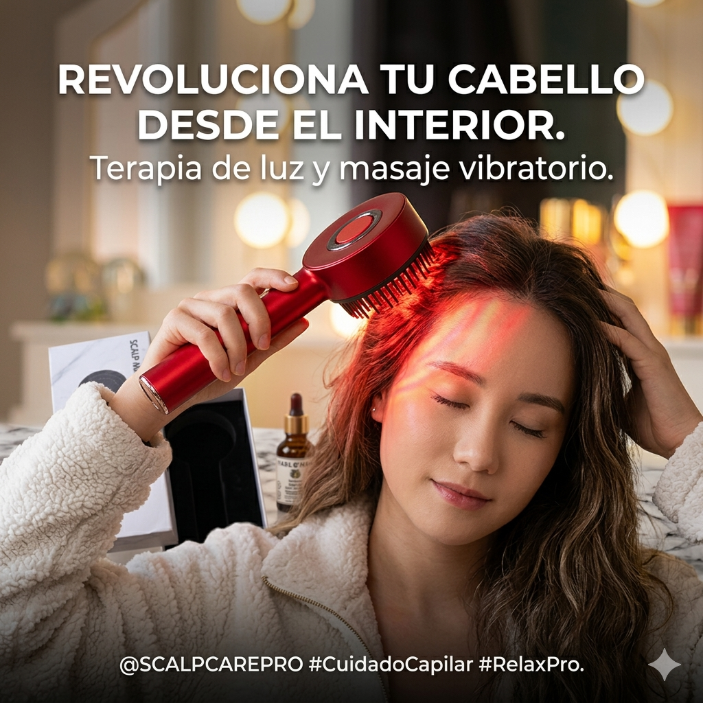 Cepillo Masajeador Cabello Terapia Luz