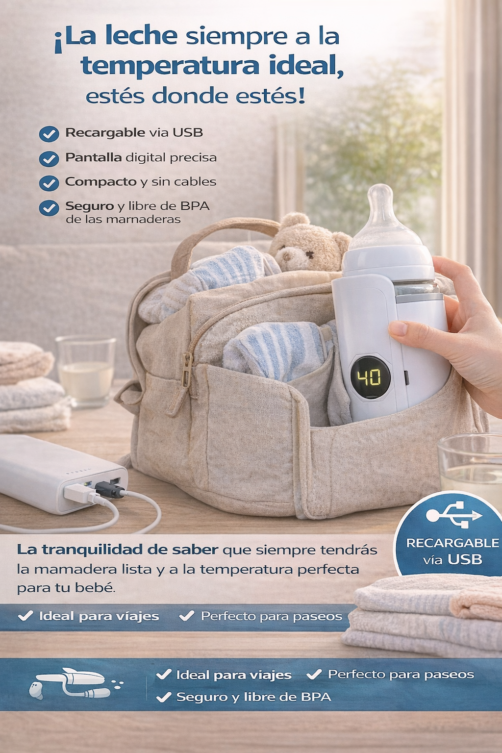 Calentador Portatil De Mamaderas