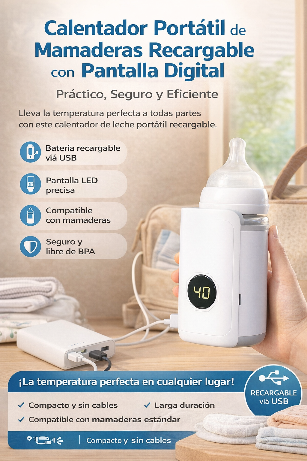 Calentador Portatil De Mamaderas